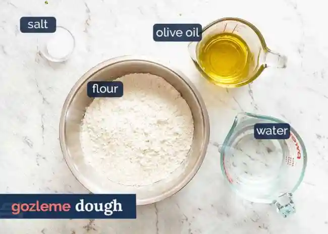 خمیر گوزلمه مواد لازم برای تهیه خمیر